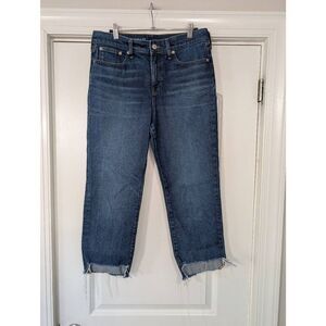 J. Crew High Rise Classic Straight jeans women's 29 petite‎ Organic step hem